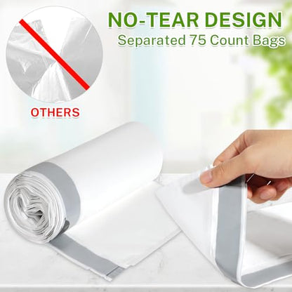 10 Gallon Trash Bags Drawstring, 1 Mil Thick White 75 Count - style: 10 Gallon Drawstring