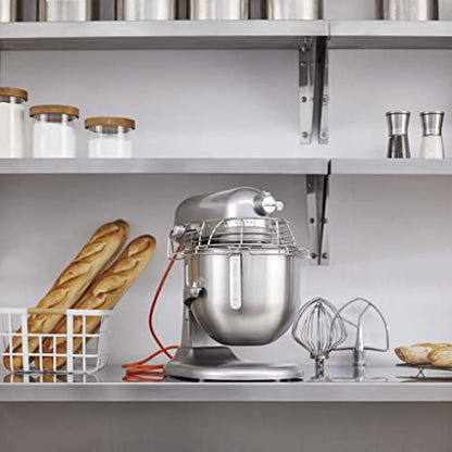 KitchenAid KSMC895CU 8-Quart Commercial Countertop Mixer with Bowl Guard, 10-Speed, Gear-Driven, Contour Silver - color: Contour Silver, style: With Bowl Guard