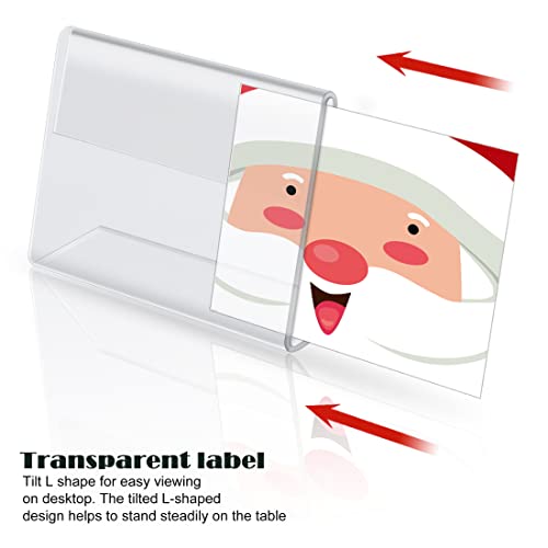 50 Pack Mini Clear Acrylic L-Shape Sign Holders, 2.4x1.6