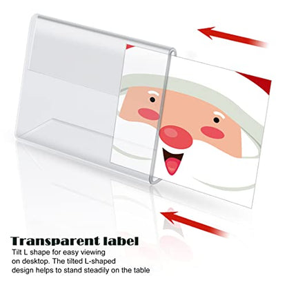 50 Pack Mini Clear Acrylic L-Shape Sign Holders, 2.4x1.6