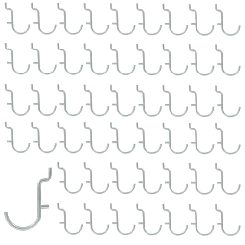 Metal Pegboard J Hooks, 30Pcs, 1/4" - color: Silver, size: 30pcs