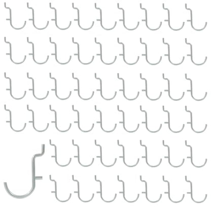 Metal Pegboard J Hooks, 30Pcs, 1/4" - color: Silver, size: 30pcs