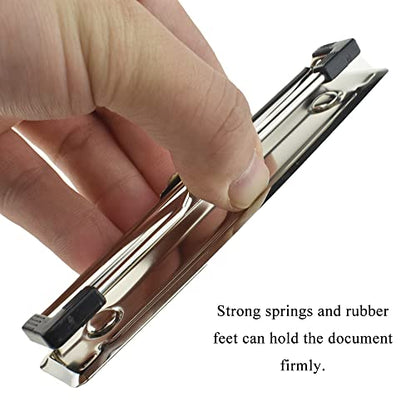 HAHIYO 4.72 Inches Silver Metal Clipboard Clips with Rubber Grips 5 Pack Mountable Sturdy Strong Springs with Rivets Document File Wood Plastic Clips Board for Office School Home - style: Silver-4.72in-5p