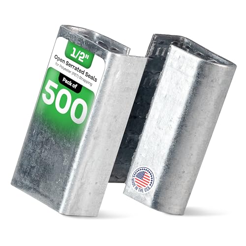 IDL Packaging Open Serrated Seals of 1.25" Length for 1/2" Strap Width Polyester (PET) Strapping (Pack of 500) - Increased Load Securement Due to Serrated Design of Strapping Clips - color: Pack of 500, size: 1/2"