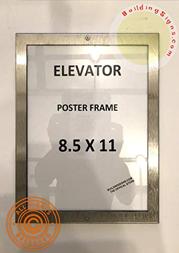 Elevator Poster Frame 8.5x11 Lockable Stainless Steel Heavy Duty Commercial Use Portrait or Landscape