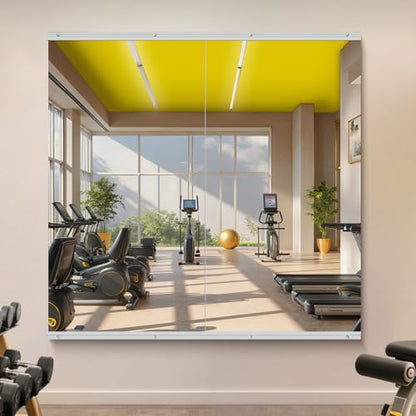 55x28 in Home Gym Mirrors,2-Pack,Frameless,Wall Mounted - size: 55"x28"x2PCS