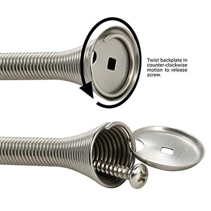 10 Pack Rok Hardware 3-3/4" (95mm) Longer Version Flexi Spring Heavy Duty Wall Door Stop Bumper ROKDS2BN, Brushed Nickel - color: Brushed Nickel, size: 10 Pack