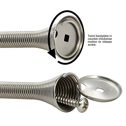2 Pack Rok Hardware 3-3/4" (95mm) Longer Version Flexi Spring Heavy Duty Wall Door Stop Bumper ROKDS2BN, Brushed Nickel - color: Brushed Nickel, size: 2 Pack