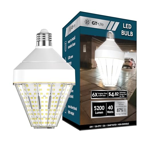 GT-Lite 5200 Lumen LED Corn Cob Light Bulb,40W - size: 1 Pack, style: 5200 Lumen