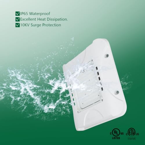 150W LED Surface Mount Canopy Light 5000K Daylight 16.5x16.5 in, 21000LM (600W HID Replacement) IP65 Waterproof Outdoor Square Ceiling Light for Gas Station Garage Warehouse, ETL Listed