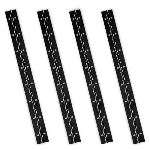 16" Piano Hinges, 4PCS 304 Stainless Steel Continuous Hinges, Black - size: 16inch
