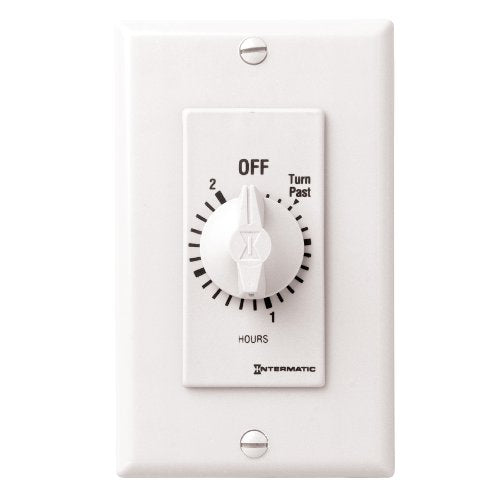Intermatic FD32HW 2-Hour Spring-Loaded Wall Timer for Lights and Fans, White - style: White SPDT