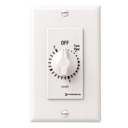 Intermatic FD2HW 2-Hour Spring-Loaded Automatic shut-off Wall Timer for Fans and Lights with Hold, White - color: White, size: 2-Hour, style: Without Hold on Timer