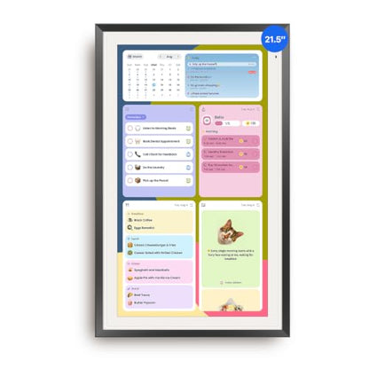 Apolosign 21.5-inch Digital Calendar, No-Subscription, Smart Wall Planner with Calendar Sync, Chore Chart, Meal, Apps & Dashboard, Electronic Touchscreen Display for Family Schedules, Dual Mode (Black) - color: Black