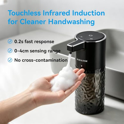 Touchless Automatic Electric Liquid Soap Dispenser - color: Black Water‑ripple, size: Liquid