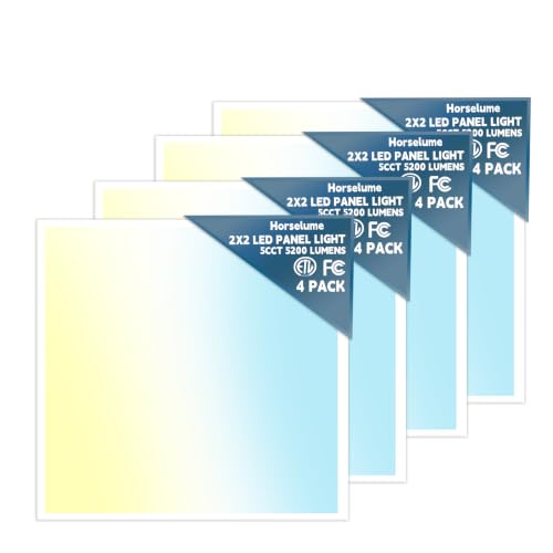 4 Pack 2x2 LED Flat Panel Light, Drop Ceiling, 5CCT 20-40W, 0-10V - size: 2x2