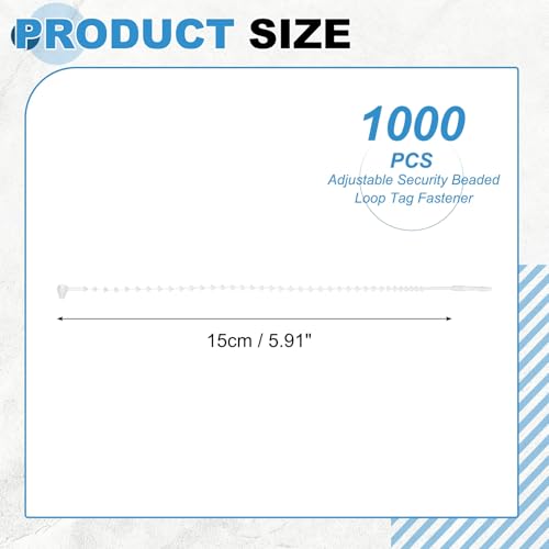 1000 Pcs Beaded Loop Tie Fasteners 6 Inch Snap Lock Pin Transparent - color: Transparent, size: 6 Inch