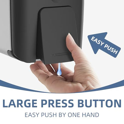 Soap Dispenser Wall Mount Adhesive Commercial Soap Dispenser 800ml No Drill Hand Sanitizer Dispenser for Bathroom Support Liquid and Gel,Black-PN9088 - color: Black