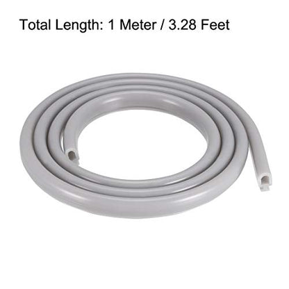 uxcell T-Slot Mount Window Weatherstrip Seal 6.5mm Bulb Bubble for 4mm Slot 1 Meter Long Gray - size: 1m