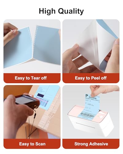 Phomemo 4x6 Thermal Labels for Shipping Label Printer, 500PCS NO BPA/BPS - color: Blue, size: 4x6*500