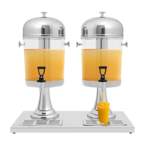4.22 Gallon Beverage Dispenser with Stand and Ice Core, Commercial Cold Beverage Container with Spigot Drink Jug Stainless Steel Drink Dispensers for Parties Bars Restaurants - size: 16L/4.22Gal— Double Barrel