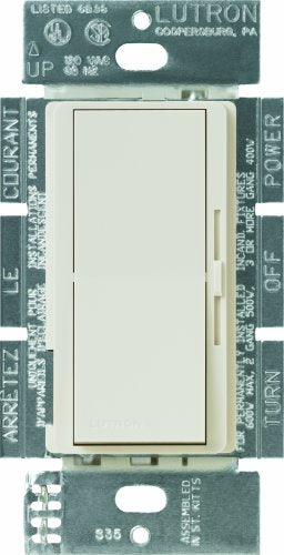 Lutron Diva Dimmer Switch for Incandescent Bulbs, 1000-Watt/Single-Pole Preset, DV-10P-LA, Light Almond - color: Light Almond