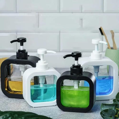 Hand Soap Dispenser for Bathroom, Modern Dish Soap Dispenser for Kitchen Sink, Liquid Soap Container with Pump, Clear Plastic Soap Pump Bottles (2 Packs,10oz, Black) - color: Black 300ml