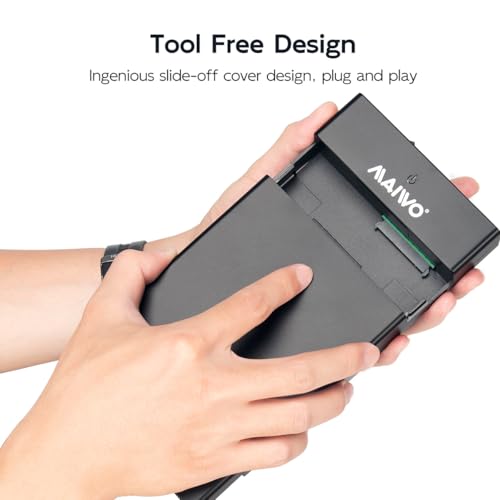 MAIWO External Hard Drive Enclosure for 3.5 2.5 Inch SATA HDD SSD, USB 3.0 to SATA Converter Case Reader with 12V 2A Power Adapter, Tool-Free, Support 24TB HDD & UASP