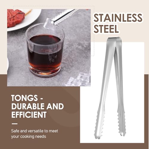 2 Pack Small Metal Tongs, Kitchen Tongs 6 Inch Stainless Steel Restaurant Grade Serving Tong for Buffet, Salad, Ice, Cooking Utensils, Appetizer