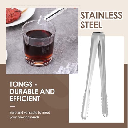 2 Pack Small Metal Tongs, Kitchen Tongs 6 Inch Stainless Steel Restaurant Grade Serving Tong for Buffet, Salad, Ice, Cooking Utensils, Appetizer