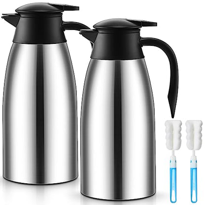 Norme 2 Pcs Thermal Coffee Carafe Creamer, Silver, 68 oz - color: Silver, size: 68 oz