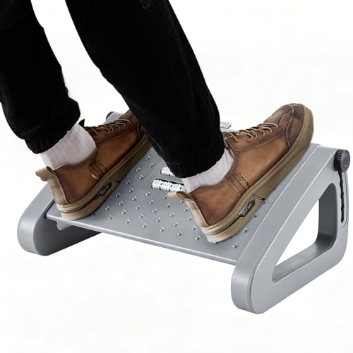 CasaZenith Foot Rest, Six Heights Adjustable Foot Rest Under Desk at Work - color: Gray