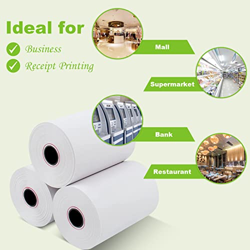 MFLABEL 2 1/4" x 50' Thermal Papers Cash Register POS Receipt Paper Credit Card Paper 5 Rolls - size: 2 1/4" x 50'