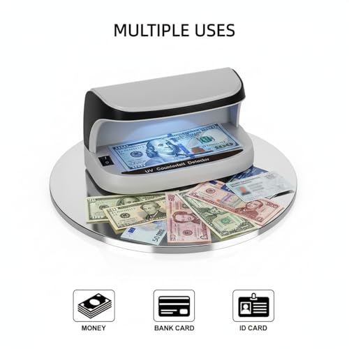 Portable UV Money Detector, Rechargeable Fake Bill Checker Machine