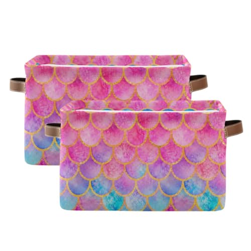 Mermaid Rectangular Storage Basket Organizer Bin Shelf Baskets For Clothes Gifts For Home Office Dorm - color: Mermaid