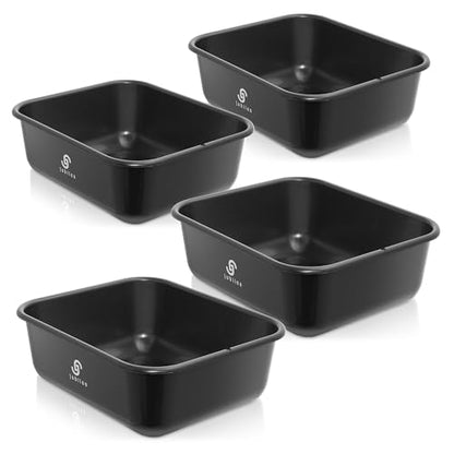 Jubilee 4-Pk Plastic Storage Bin, 11L Black Commercial Busser Utility Tub - color: Black, size: 11 L