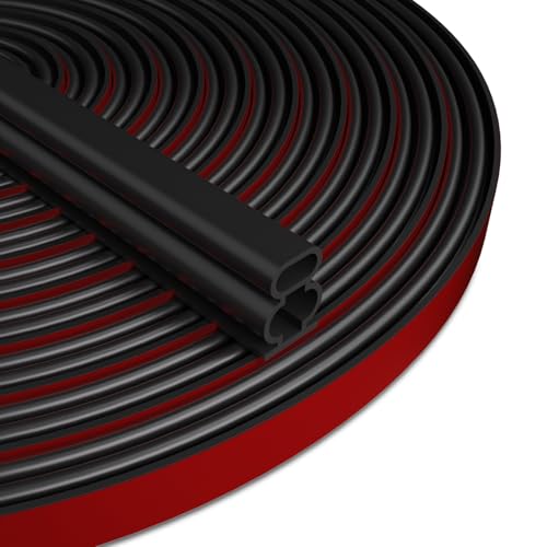 Black D-Shape Weather Stripping 40Ft (Fits 0.4–0.5in Gaps) - color: Black, size: 0.59" Thick x 40 Ft