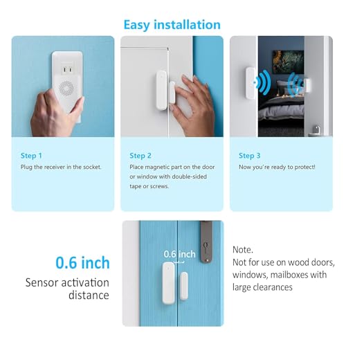 Wireless Door Chime, Door Sensor Chimes When Door Opens/Business Entering - size: 1 Receiver +1Sensor