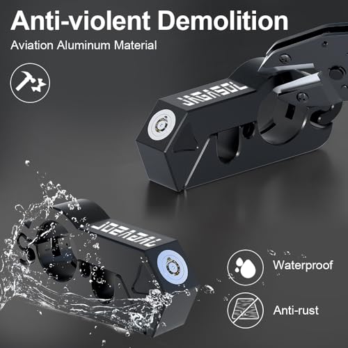 JAGASOL Motorcycle Handlebar Lock, Helmet & Brake Anti-Theft Lock Black - color: Black