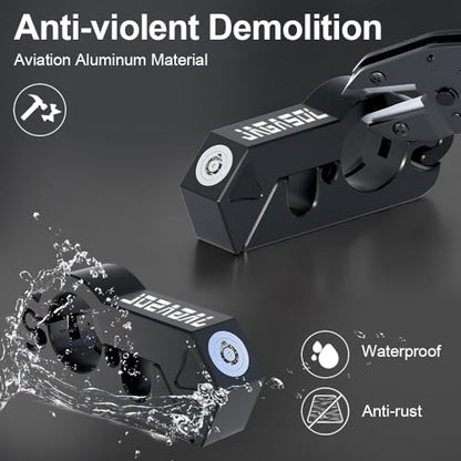 JAGASOL Motorcycle Handlebar Lock, Helmet & Brake Anti-Theft Lock Black - color: Black