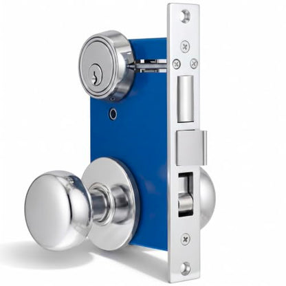 Tandefio 1 Set Double Cylinder Mortise Lock, Left Hand, Silver - color: Silver, style: Left Hand