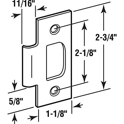 Prime-Line E 2467 Schlage, Brass Plated Steel T-strike (Single Pack) - color: Brass