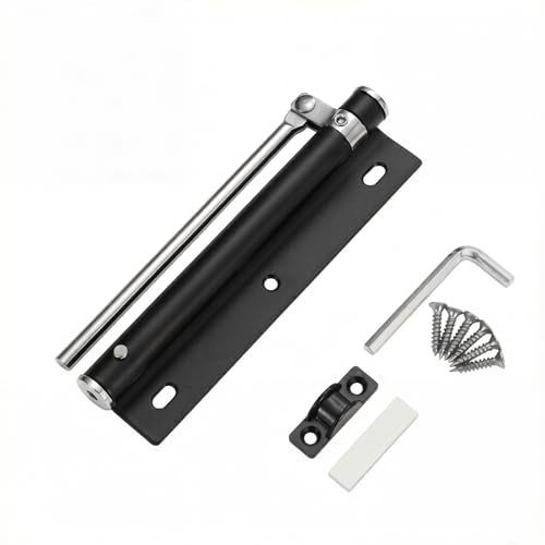Automatic Door Closer for Home, Adjustable Spring Closer, Compact, Black