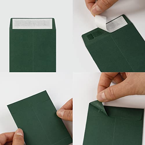 100 Pack Seed Envelopes Self-Adhesive, 3 1/4 x 4 1/2 inches, Dark Green - color: Dark Green
