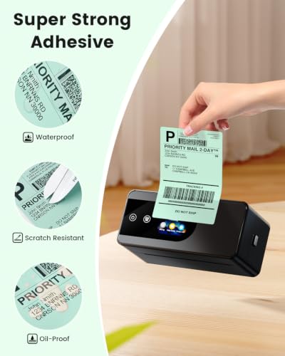 Phomemo 4x6 Green Thermal Label, Shipping Labels Pack of 250 4x6 Roll Labels, Compatible with Phomemo, Zebra, Rollo, Jadens and Other Thermal Printers - color: Green-250