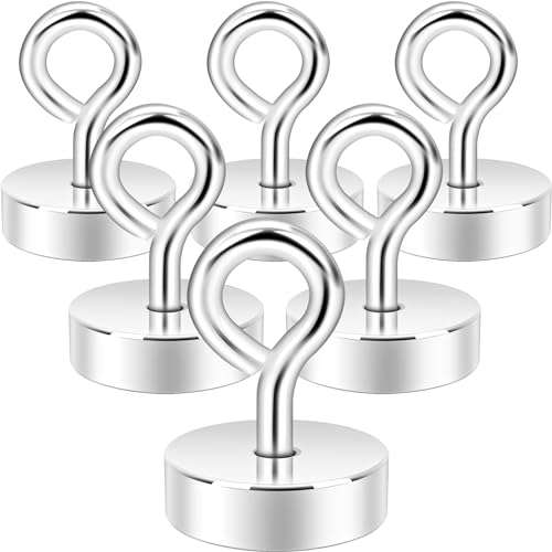 Neosmuk Magnetic Eye Bolt Hooks, 40lb Cruise Cabin Hooks, Silver 6 Pack - size: 40lb