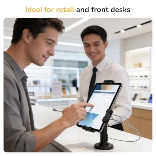 Mount-It! Universal Tablet Stand, Cable Lock & Wall Mount, 7.9-11in, Black - size: Counter - Bolt-on Base