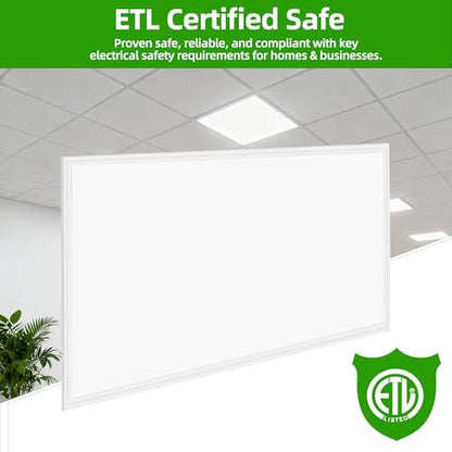 24 Pack 2x4 Drop Ceiling Light Office Fixture,7800LM 5000K Daylight White,