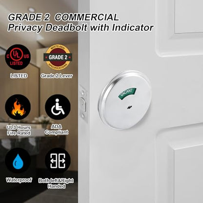 Grade 2 Deadbolt for Commercial Privacy Use-1P - size: Privacy Deadbolt（2-3/4 IN Backset)