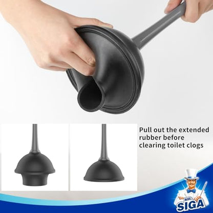 MR.SIGA Toilet Plunger and Bowl Brush Combo for Bathroom Cleaning, Gray - color: Gray